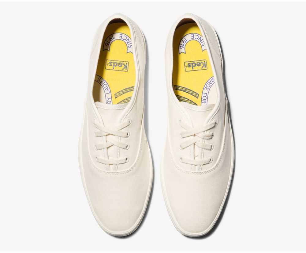 Zapatillas Keds Mujer Blancas - Vintage Champion Lona - 495-CEDNRA